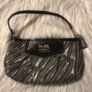 Coach black and gray wristlet